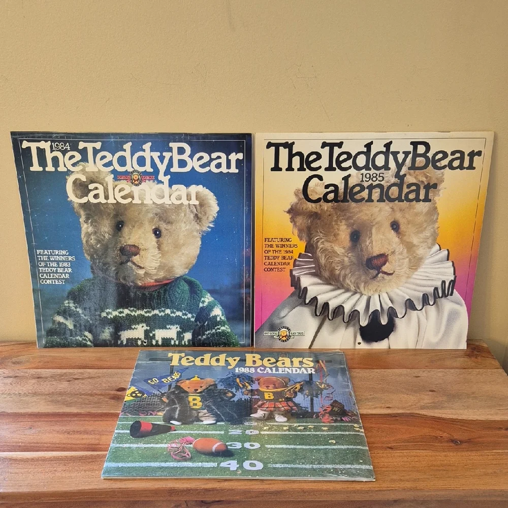 Vintage 80's Teddy Bear Calendar Set - 1 Sealed